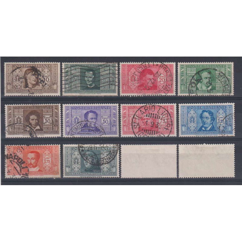 REGNO D' ITALIA 1932 DANTE ALIGHIERI ORDINARIA 12 VALORI USATI  | F...