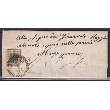 LOMBARDO VENETO 1850 10 CENTESIMI N.2 SU BUSTA ISOLATO PER DISTRETT...