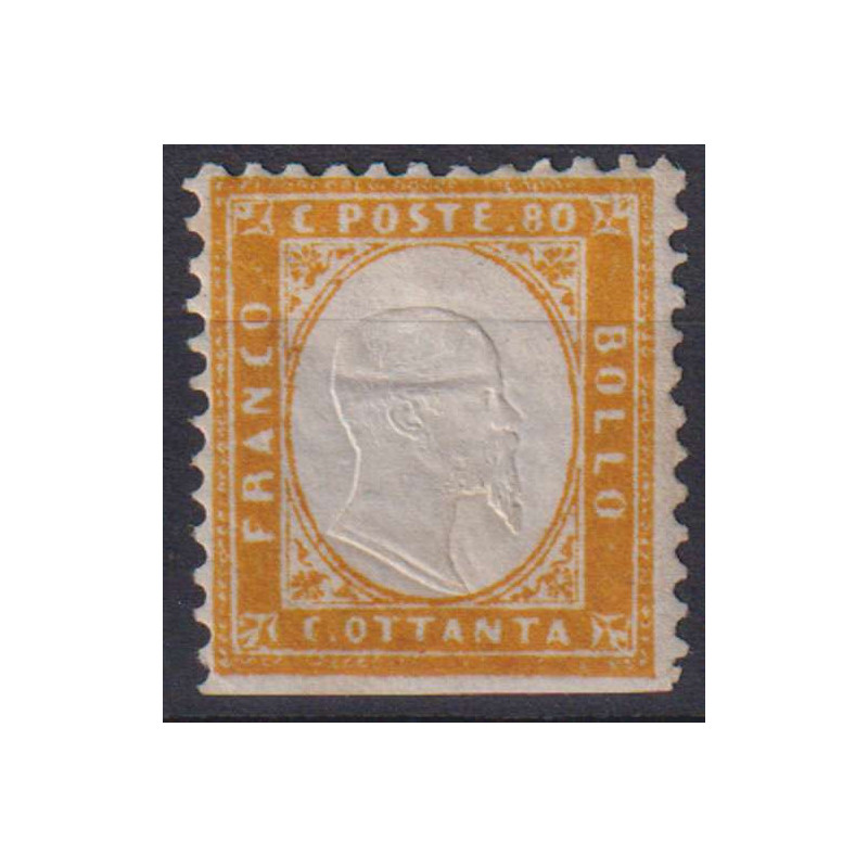 REGNO D'ITALIA 1862 80 CENTESIMI N.4k G.O MH* CENTRATO  | Filatelia...