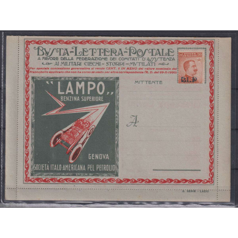 REGNO B.L.P. 1921 20 CENTESIMI N.2 SU BUSTA G.O MH*  | Filatelia Me...