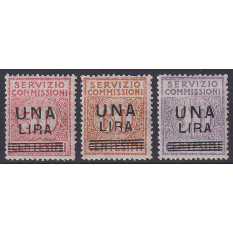 REGNO D'ITALIA 1925 SERVIZIO COMMISSIONI 3 V. G.I MNH** CENTRATI  |...