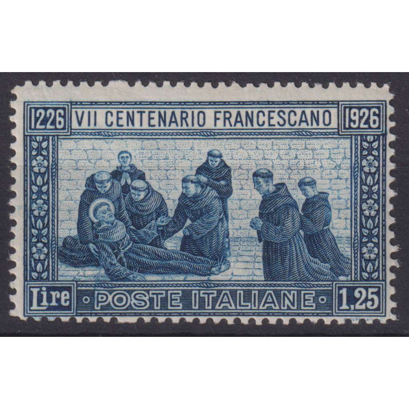 REGNO D'ITALIA 1926 S. FRANCESCO 1,25 LIRE DENT. 13 ½ G.I MNH** CER...