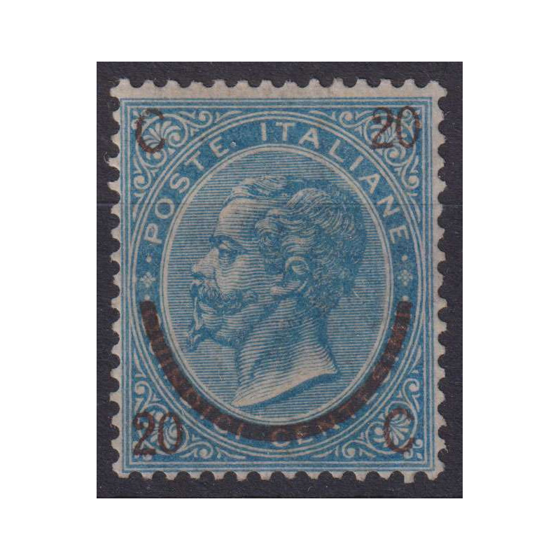 REGNO D'ITALIA 1865 FERRO DI CAVALLO II TIPO N.24 G.I MNH** CERT. C...