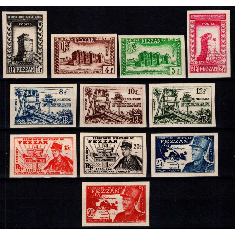 OCCUPAZIONI STRANIERE FEZZAN 1949 I EMISSIONE 11 V. NON DENTELLATI ...