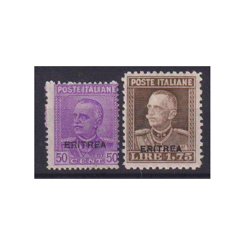 COLONIE ERITREA 1928-29 PARMEGGIANI 2 V. N.136-137 G.O MH*  | Filat...