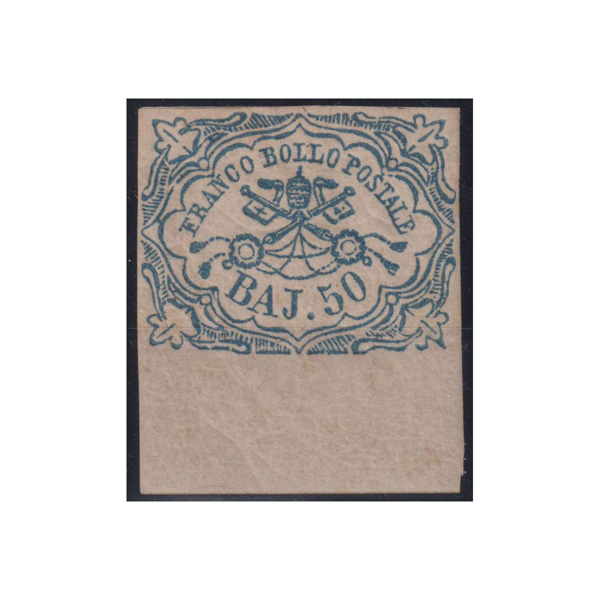 STATO PONTIFICIO 1852 50 BAJ. N.10 G.O. MLH* BORDO FOGLIO 2 CERT. ... STATO PONTIFICIO 1852 50 BAJ. N.10 G.O. MLH* BORDO FOGLIO 2 CERT. ...