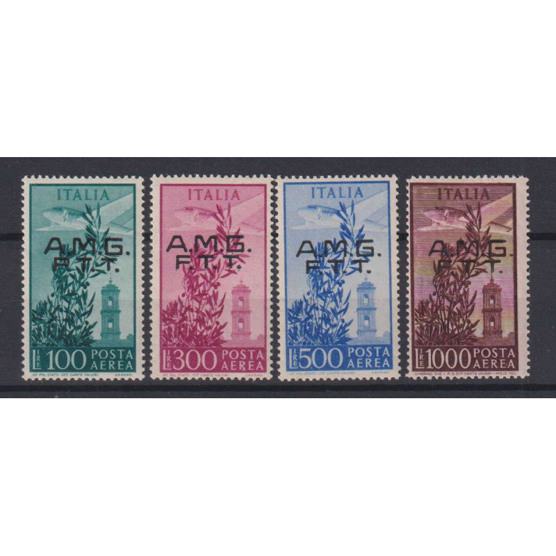 TRIESTE ZONA A 1948 POSTA AEREA CAMPIDOGLIO 4 VALORI G.I MNH** CERT...