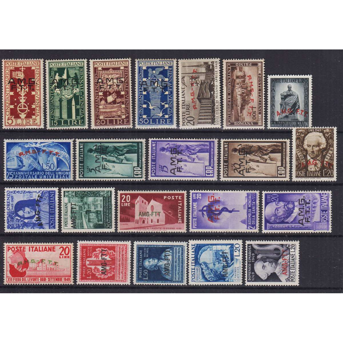 TRIESTE ZONA A 1949 ANNATA COMPLETA 22 VALORI G.I MNH**  | Filateli... TRIESTE ZONA A 1949 ANNATA COMPLETA 22 VALORI G.I MNH**  | Filateli...