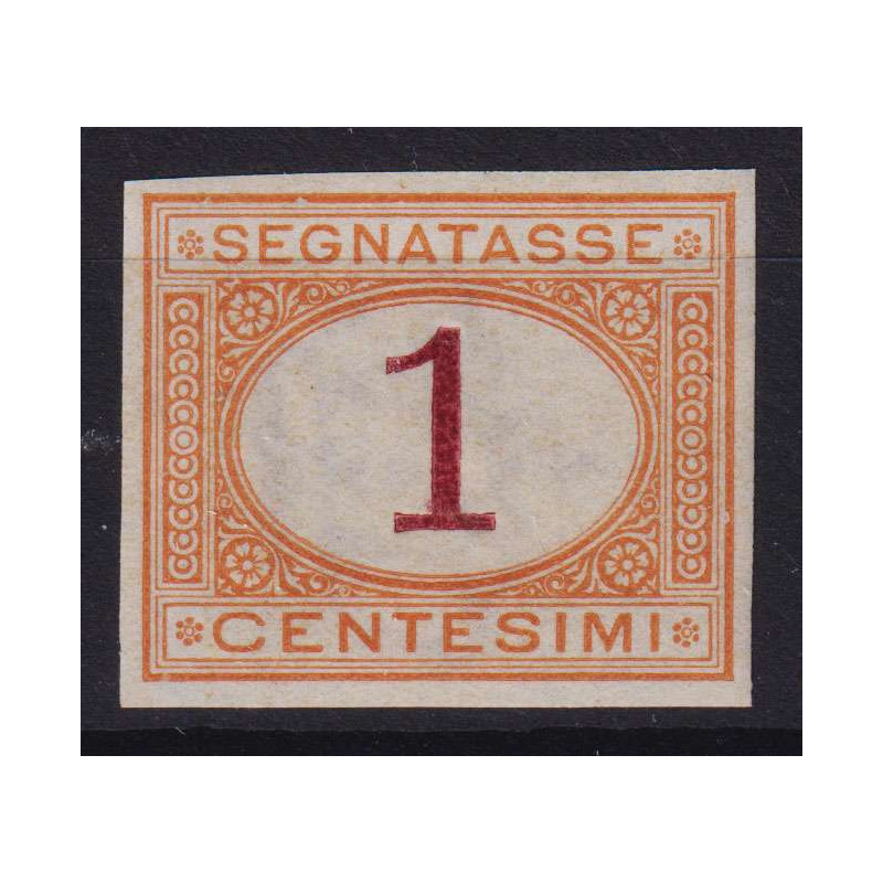 REGNO D' ITALIA 1870-74 SEGNATASSE 1 CENTESIMO PROVA D' ARCHIVIO N....