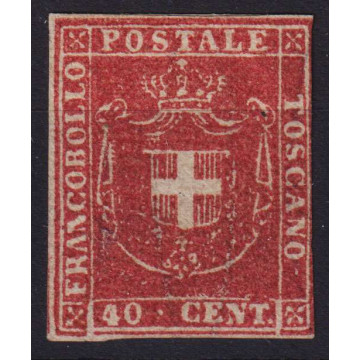 TOSCANA 1860 GOVERNO PROVVISORIO 40 CENTESIMI N.21 S.G CERT.  | Fil...