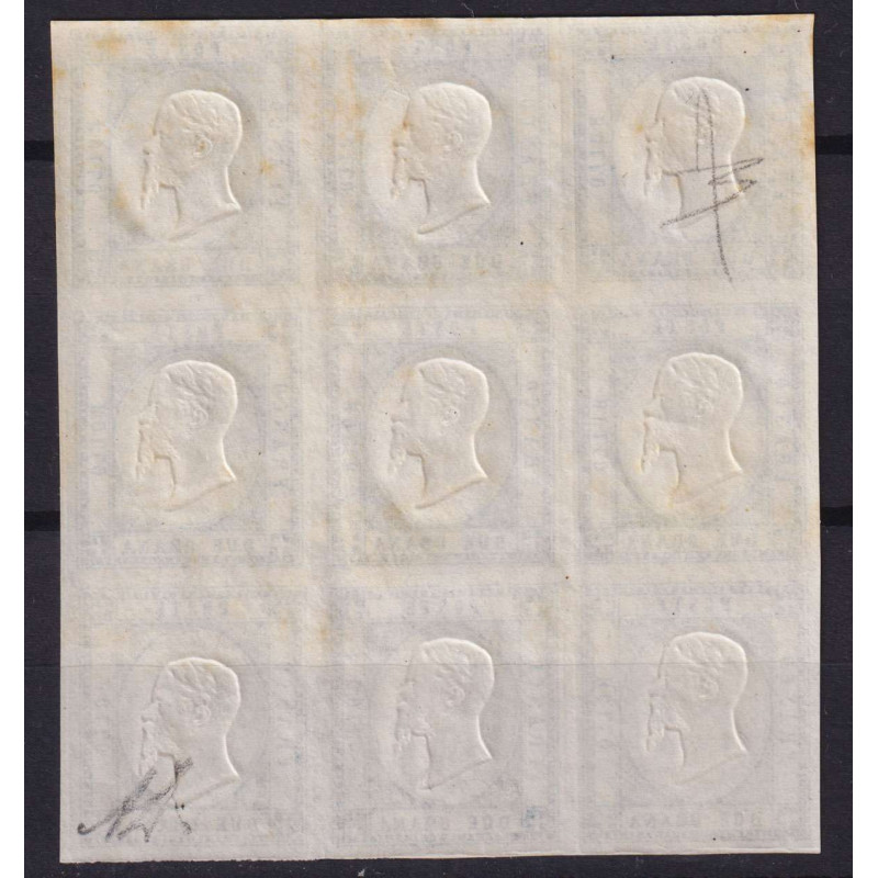 PROVINCE NAPOLETANE 1861 2 GRANA BLOCCO 9 VALORI G.I MNH** CERT.  |...