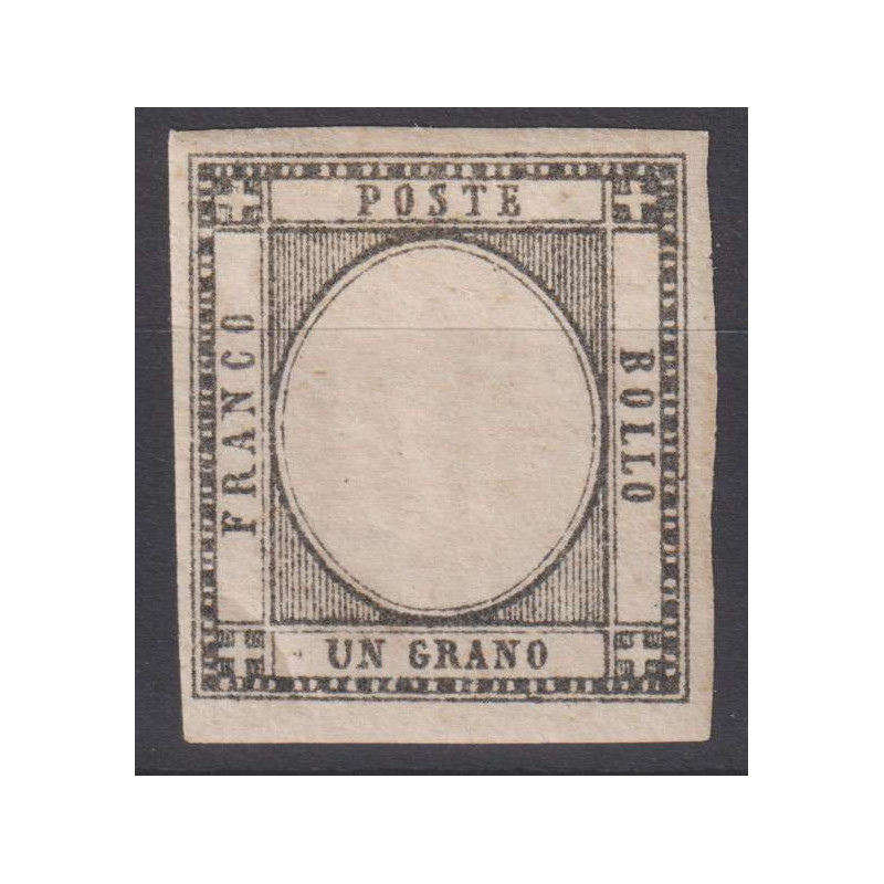 PROVINCE NAPOLETANE 1861 1 GRANO NERO N.19ga G.O MH* CERTIFICATO  |...