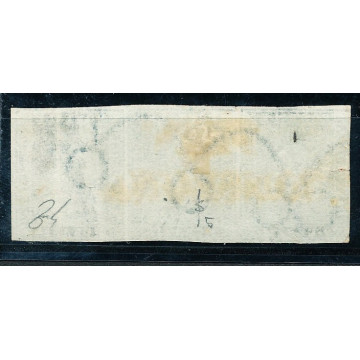 1851 TOSCANA 2 CR. (5) STRISCIA DI 3 ANNULLO DI PREGIO LEGGERE CERT...