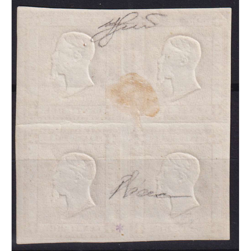 REGNO 1862 QUARTINA 2 C. SPERIMENTALE N.10S G.I MNH** / G.O MLH* CE...