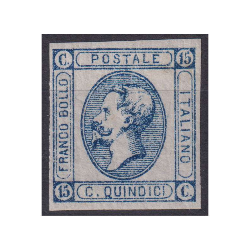 REGNO D'ITALIA 1863 15 CENTESIMI N.12 GOMMA SCREPOLATA G.I MNH** CE...