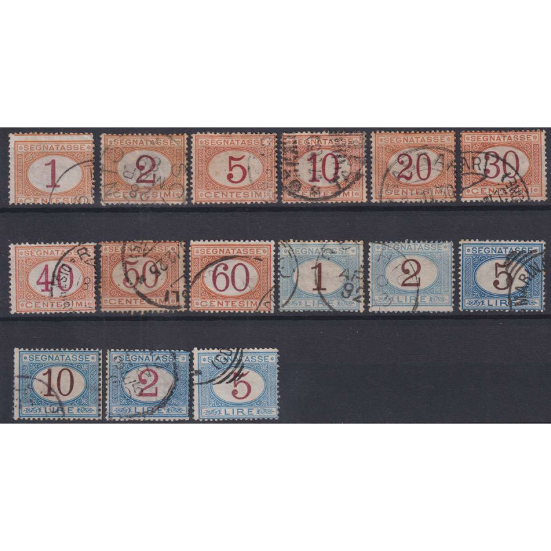 REGNO 1890-94 - 1903 SEGNATASSE 15 VALORI USATI  | Filatelia Meloni