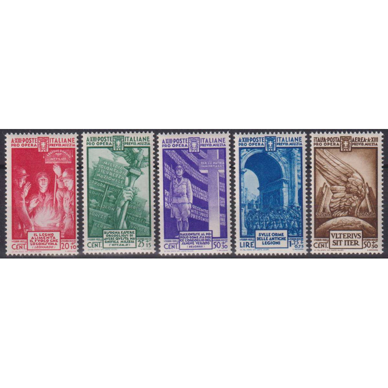 REGNO D'ITALIA 1935 MILIZIA IV 5 V. G.I MNH** BORDO FOGLIO  | Filat...