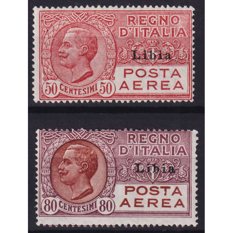 LIBIA 1928-29 POSTA AEREA 2 VALORI G.I MNH**  | Filatelia Meloni