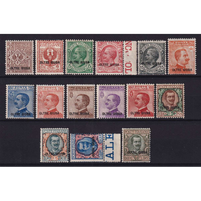 OLTRE GIUBA 1925 SERIE COMPLETA 15 VALORI G.I MNH** CERT.  | Filate...