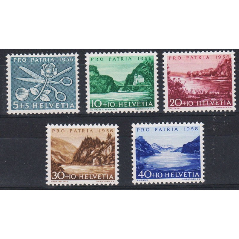 1956 SVIZZERA PRO PATRIA 5 V. G.I. (MNH)  | Filatelia Meloni