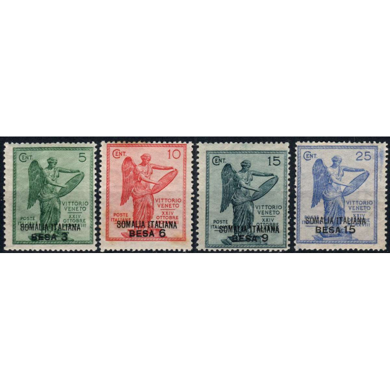 COLONIE 1922 SOMALIA VITTORIA 4 VALORI S. 8 G.O. MH* ( 10 C OSSIDO)...