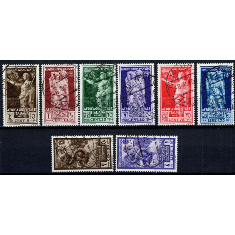 COLONIE 1938 AFRICA ORIENTALE BIMILLENARIO AUGUSTO 8 VALORI USATI  ...