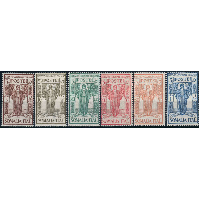 COLONIE 1926 SOMALIA PRO ISTITUTO COLONIALE 6 VALORI S. 19 G.O. MH*...