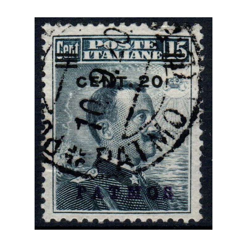 COLONIE 1916 EGEO PATMOS 20 c. SU 15 c. N. 8 US  | Filatelia Meloni