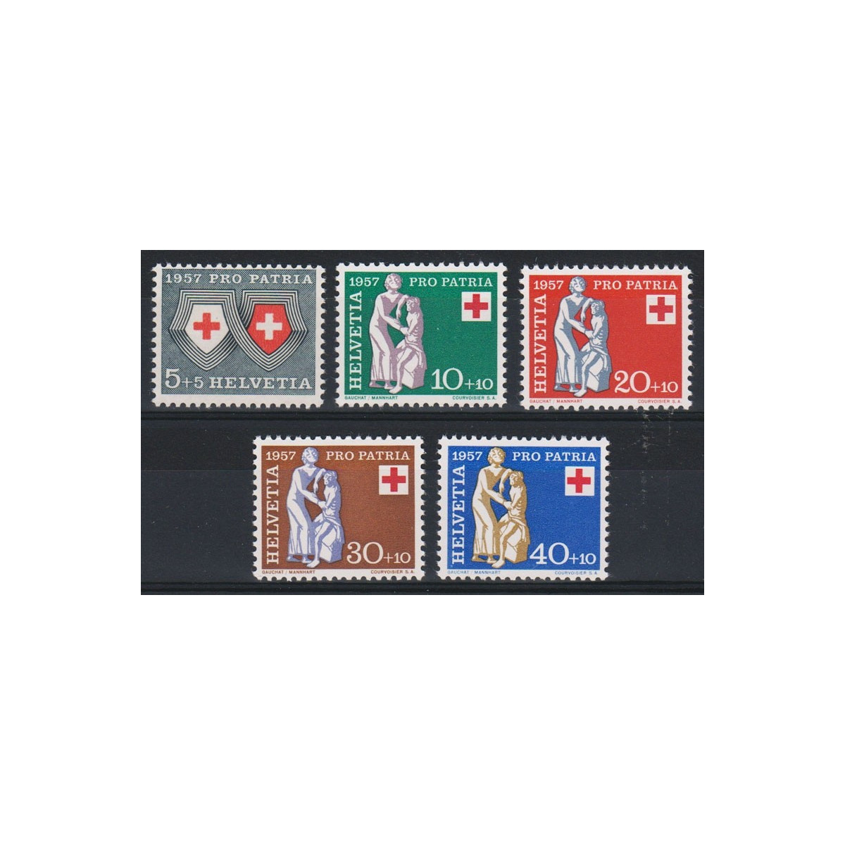1957 SVIZZERA PRO PATRIA 5 V. G.I. (MNH) | Filatelia Meloni 1957 SVIZZERA PRO PATRIA 5 V. G.I. (MNH) | Filatelia Meloni