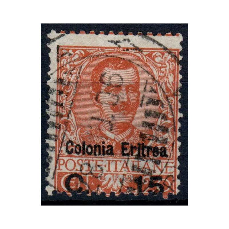 COLONIE 1905 ERITREA FRANCOBOLLI D' ITALIA SOPR. 15 c. SU 20 c. N. ...