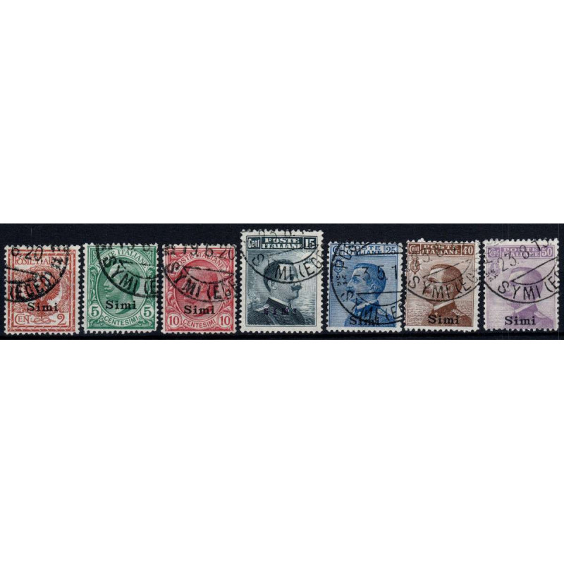 COLONIE 1912 EGEO SIMI 7 VALORI S.45 USATI  | Filatelia Meloni
