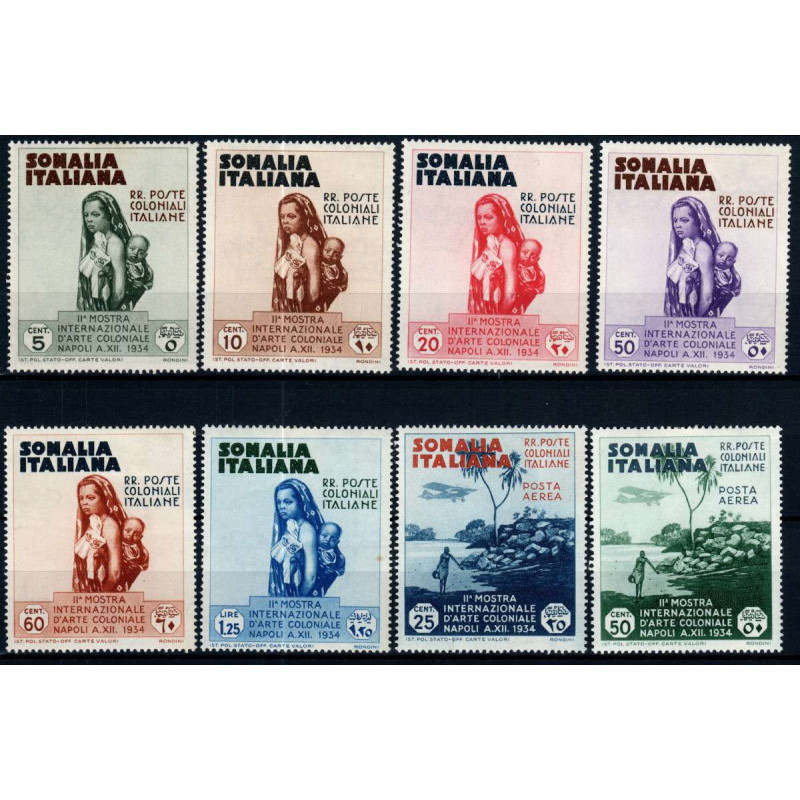 COLONIE 1934 SOMALIA II MOSTRA INTERNAZIONALE D' ARTE S. 38 G.O. MH...