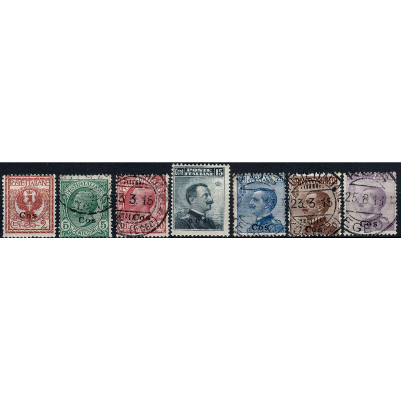 COLONIE 1912 EGEO COO COS 7 VALORI S.45 (2 C. - 15 C. G.O. MH*) US ...