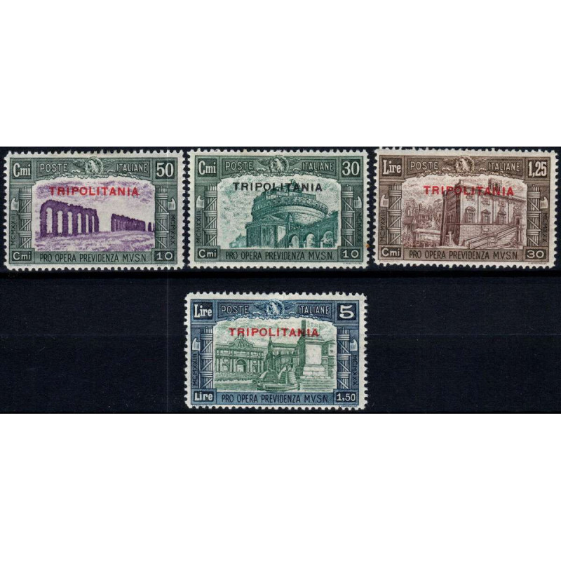 COLONIE 1930 TRIPOLITANIA MILIZIA III 4 VALORI S. 18 G.O. MH*  | Fi...