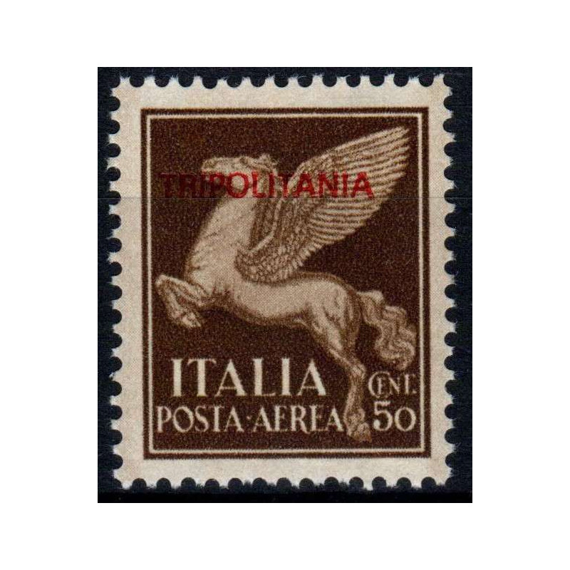 COLONIE 1930 TRIPOLITANIA POSTA AEREA 50 CENT. N. 8 G.I. MNH**  | F...