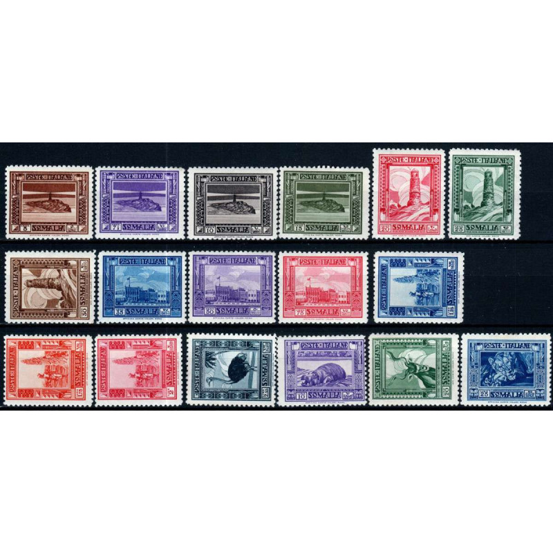 COLONIE 1932 SOMALIA PITTORICA DENT. 12 17 VALORI G.O. MH* CERT.  |...