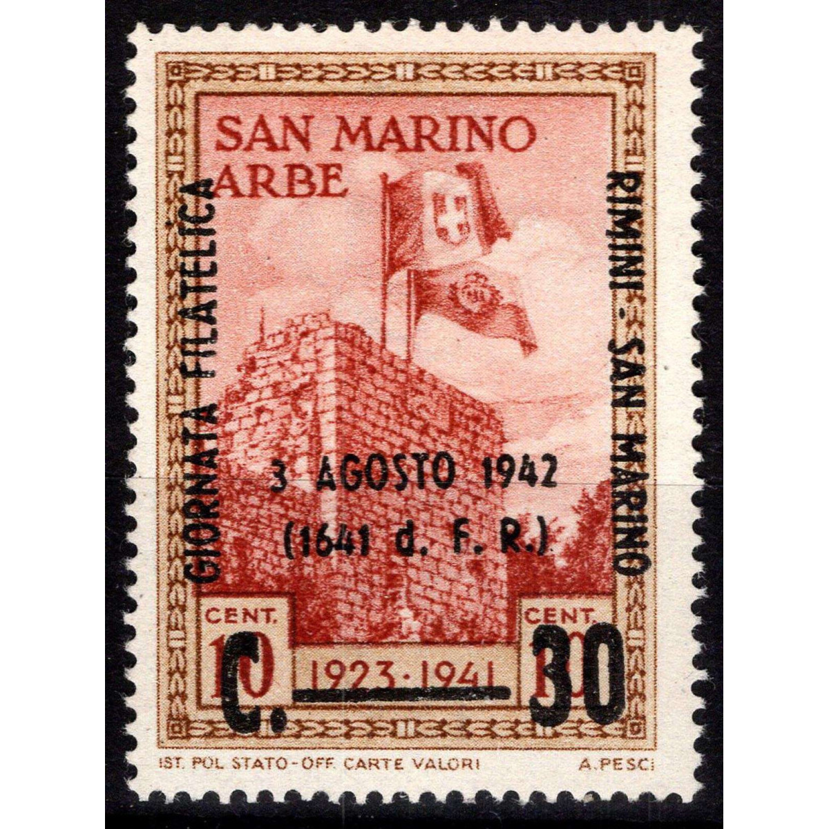 SAN MARINO 1942 GIORNATA FILATELICA RIMINI SAN MARINO G.I MNH** | ... SAN MARINO 1942 GIORNATA FILATELICA RIMINI SAN MARINO G.I MNH** | ...