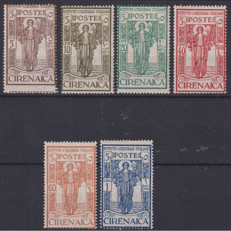 COLONIE CIRENAICA 1926 PRO ISTITUTO COLONIALE 6 V. G.O MH*  | Filat...