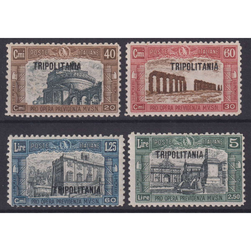 COLONIE TRIPOLITANIA 1927 MILIZIA I 4 V. G.O MH*  | Filatelia Meloni