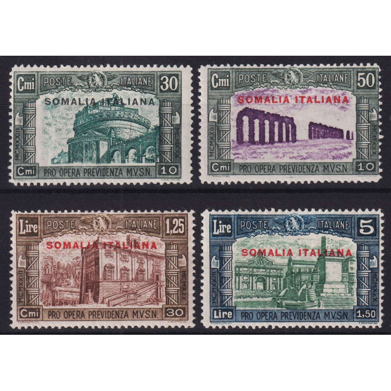 COLONIE SOMALIA 1930 MILIZIA III 4 VALORI G.O MLH*  | Filatelia Meloni