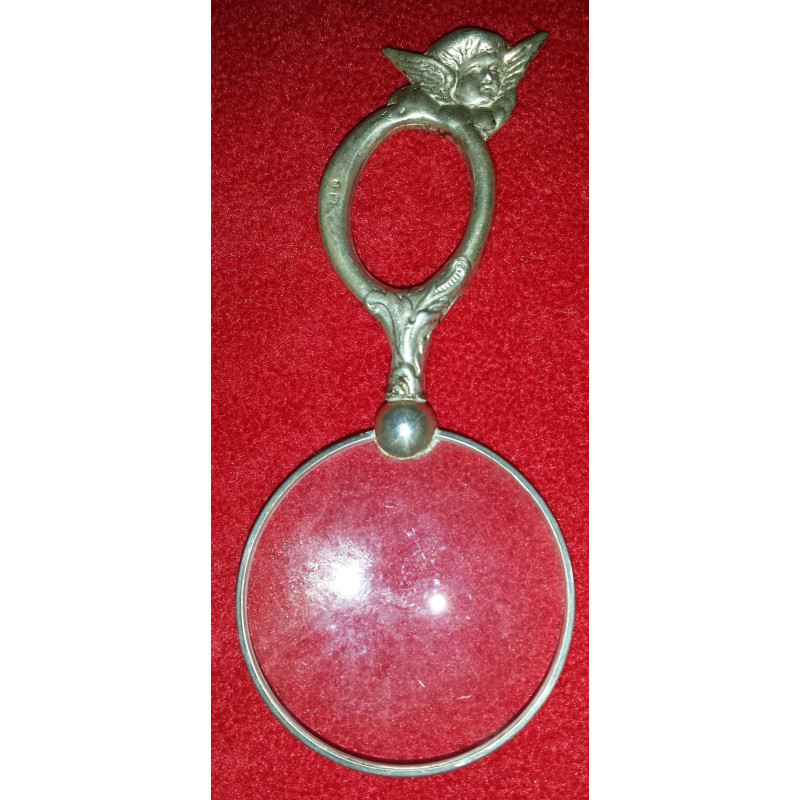LENTE DI INGRANDIMENTO INGLESE PRIMO '900 IN ARGENTO PUNZONI ORIGIN...