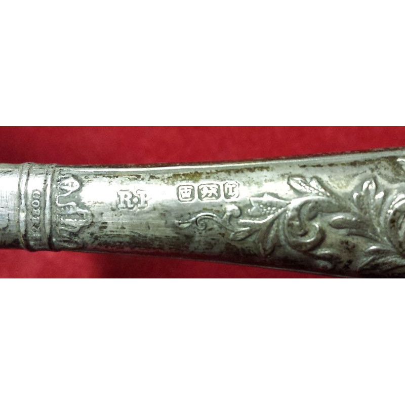 LENTE DI INGRANDIMENTO INGLESE PRIMO '900 IN ARGENTO PUNZONI ORIGIN...