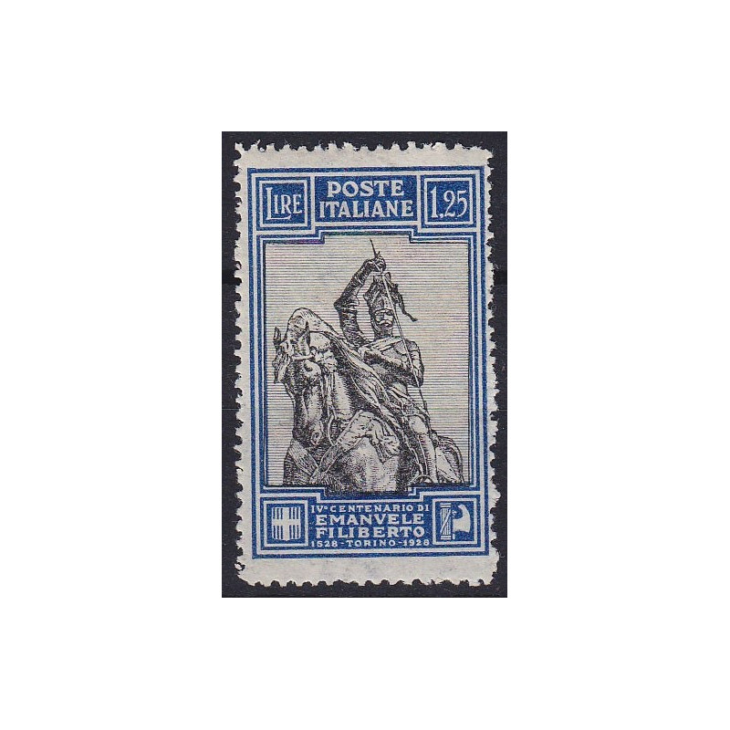 1928 EMANUELE FILIBERTO 1,25 L. L13 3/4 n235/I CERTIFICATO G.I. MNH...