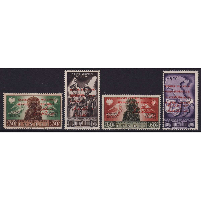 CORPO POLACCO 1946 SOCCORSO DI GUERRA 4 V. SOPRASTAMPATI G.I MNH** ...
