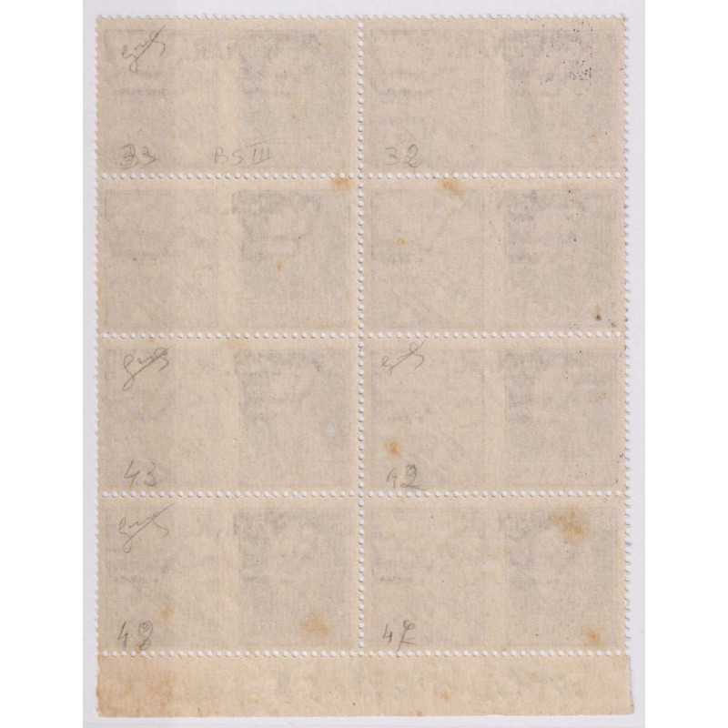 R.S.I. 1944 PROPAGANDA BLOCCO 50 C. BS III TIPO VARIETA' G.I MNH** ...