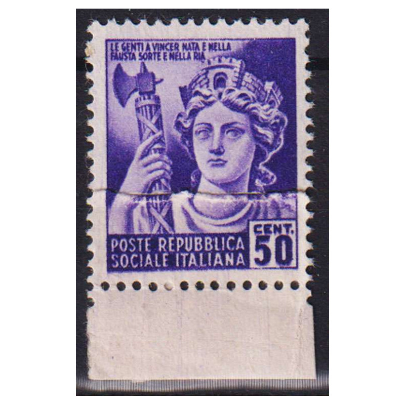 R.S.I. 1944-45 MONUMENTI DISTRUTTI 50 C. VARIETA' N.507c G.I MNH** ...