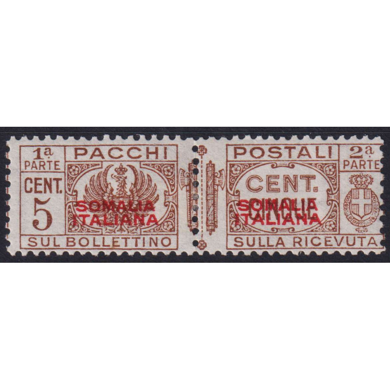 COLONIE SOMALIA 1937 PACCHI POSTALI 5 C. N.71 G.I MNH**  | Filateli...