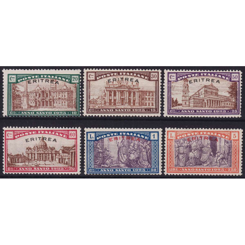 COLONIE ERITREA 1925 ANNO SANTO 6 VALORI G.I MNH**  | Filatelia Meloni