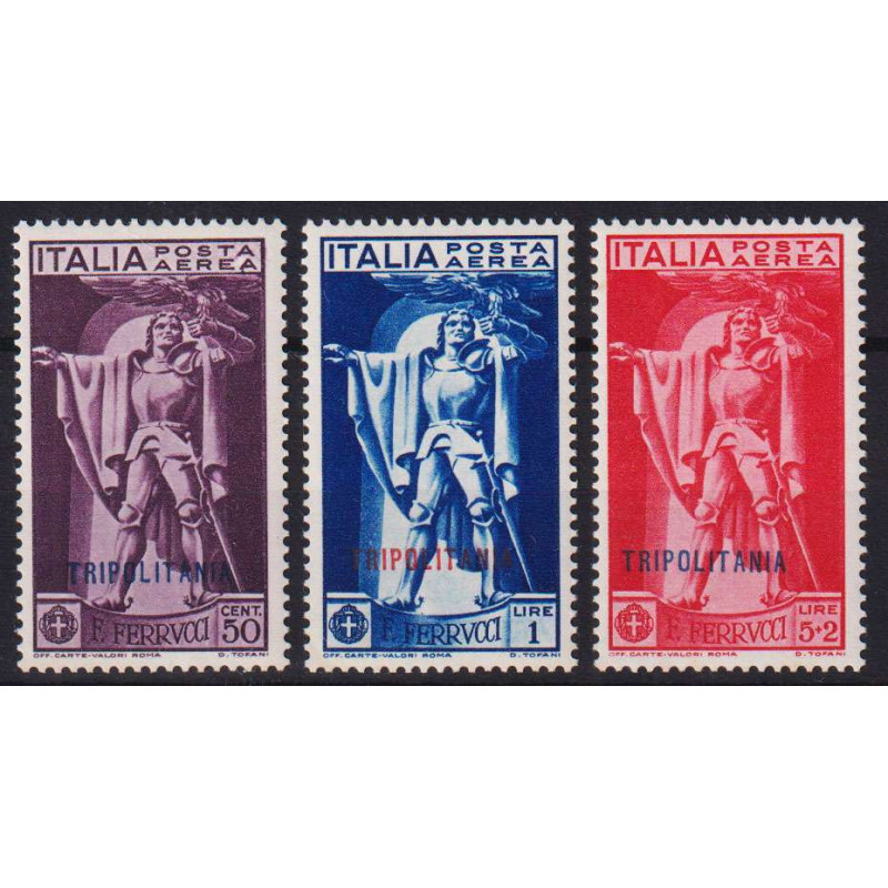 COLONIE TRIPOLITANIA 1930 P/A FERRUCCI 3 V. G.I MNH**  | Filatelia ...