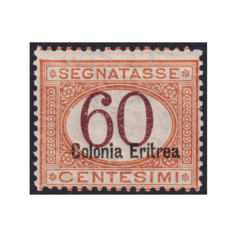 COLONIE ERITREA 1926 SEGNATASSE 60 CENTESIMI N.25 G.I MNH**  | Fila...